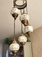 Turkse Hanglamp met 5 Bollen, Ophalen, 50 tot 75 cm, Zo goed als nieuw, Glas