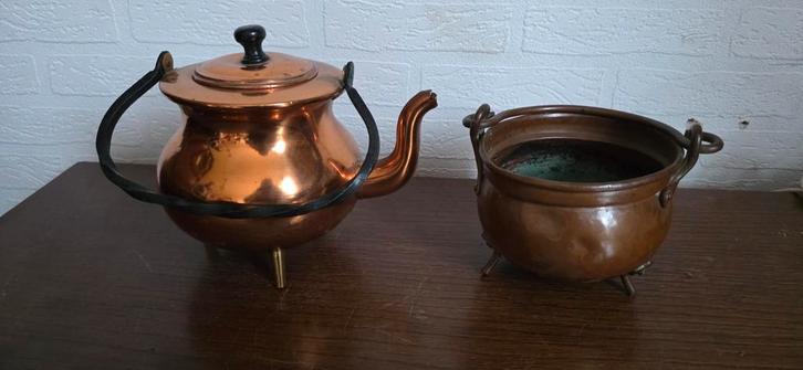 Koperen Theepot en Pot, Antiek en Kunst, Antiek | Koper en Brons, Koper, Ophalen of Verzenden