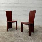 Leren Italiaanse design stoelen Pietro Constantini leer, Ophalen, Gebruikt, Leer, Twee