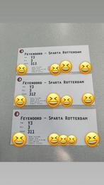 3 Kaartjes Feynoord - sparta rotterdam kaartjes, Tickets en Kaartjes, Losse kaart, Drie personen of meer, Januari