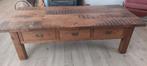 Eiken salontafel met 3 lades, Huis en Inrichting, Tafels | Salontafels, Ophalen, Gebruikt, 100 tot 150 cm, 50 tot 100 cm