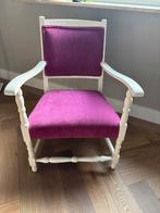 Brocante stoel nieuw gestoffeerd, Huis en Inrichting, Stoelen, Ophalen, Gebruikt, Wit, Eén