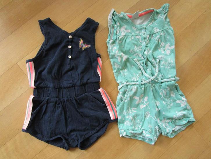 Hema - twee zomer jumpsuits maat 86, Kinderen en Baby's, Babykleding | Maat 86, Zo goed als nieuw, Meisje, Broekje, Ophalen of Verzenden