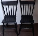 2 Vintage houten stoelen, Twee, Gebruikt, Hout, Zwart
