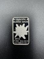 0,5 Ounce 2012 zilverbaar Gravura Suisse., Ophalen of Verzenden, Zilver