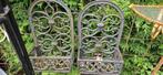 2 gietijzeren gotische stijl plantenhangers (brocante), Ophalen of Verzenden, Gebruikt