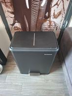 Songmics Pedaalemmer 2x15L - Zwart, Ophalen, Met pedaal, 50 tot 75 cm, Nieuw