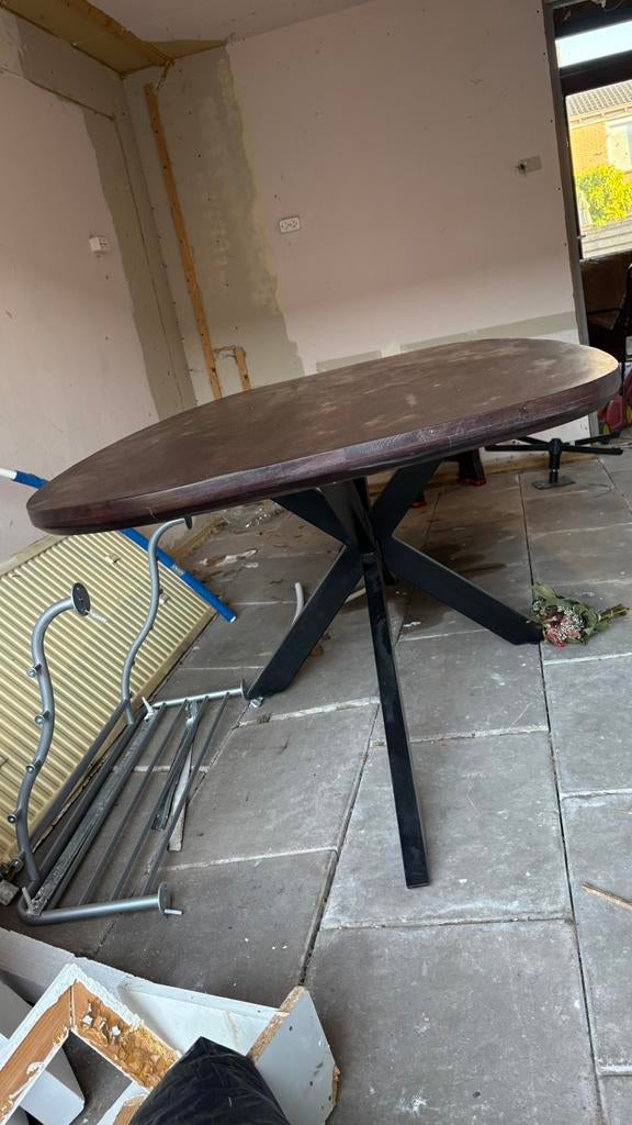 Deense eettafel, Huis en Inrichting, Tafels | Eettafels, Ophalen, Zo goed als nieuw, Rechthoekig, 50 tot 100 cm