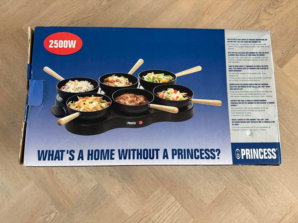 Princess Mini Wok Set - 6 Wokjes - 2500W, Ophalen of Verzenden, Zo goed als nieuw, 4 t/m 7 personen