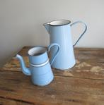 emaille kan en koffiepot blauw, Ophalen of Verzenden