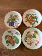 Set van 4 Philippe Deshoulières schaaltjes met fruitdecor, Ophalen of Verzenden