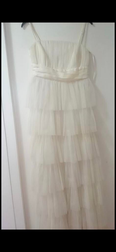 Avondjurk,feestjurk,galajurk, Ophalen of Verzenden, Zo goed als nieuw, Beige, Trouwjurk