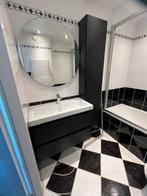 Moderne Badkamermeubel met Hoge Kast - Zwart/Wit, Ophalen, 50 tot 100 cm, Zo goed als nieuw, 25 tot 50 cm