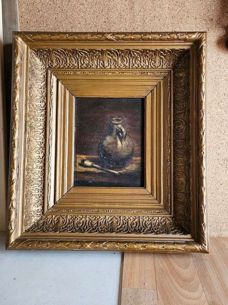 Oud schilderij met vaas klassiek naturmort olieverfschilderi, Antiek en Kunst, Kunst | Schilderijen | Klassiek, Ophalen of Verzenden