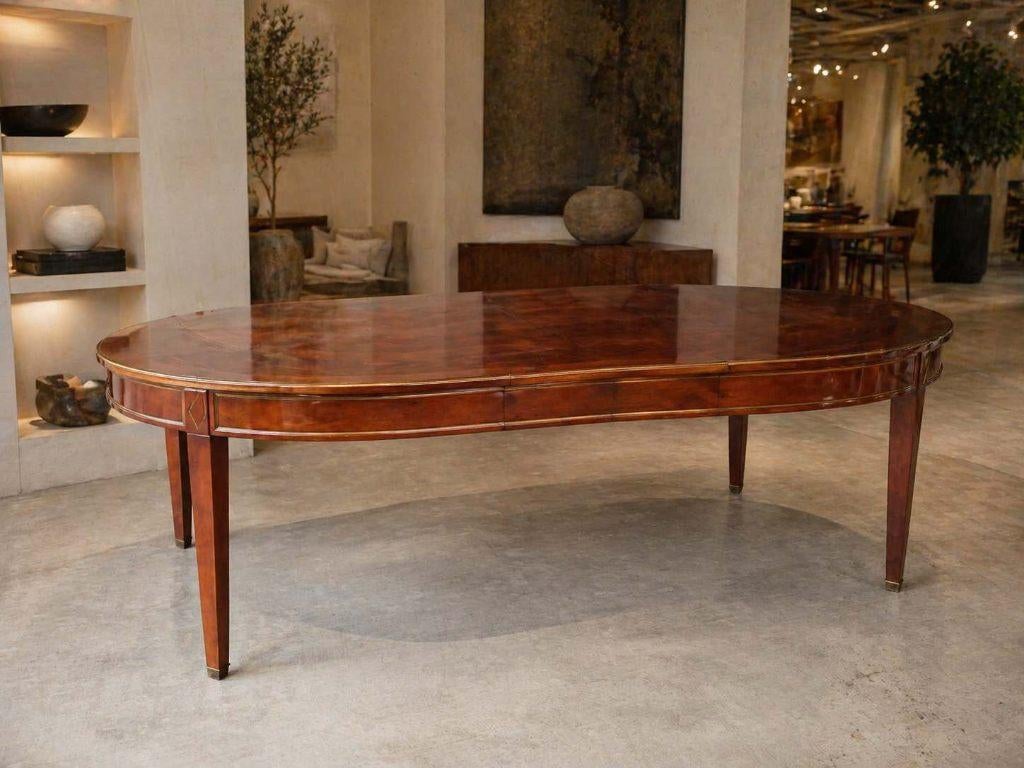 Massief mahonie houten eettafel 8 tot 14 personen, Huis en Inrichting, Ophalen, 100 tot 150 cm, 200 cm of meer, Zo goed als nieuw