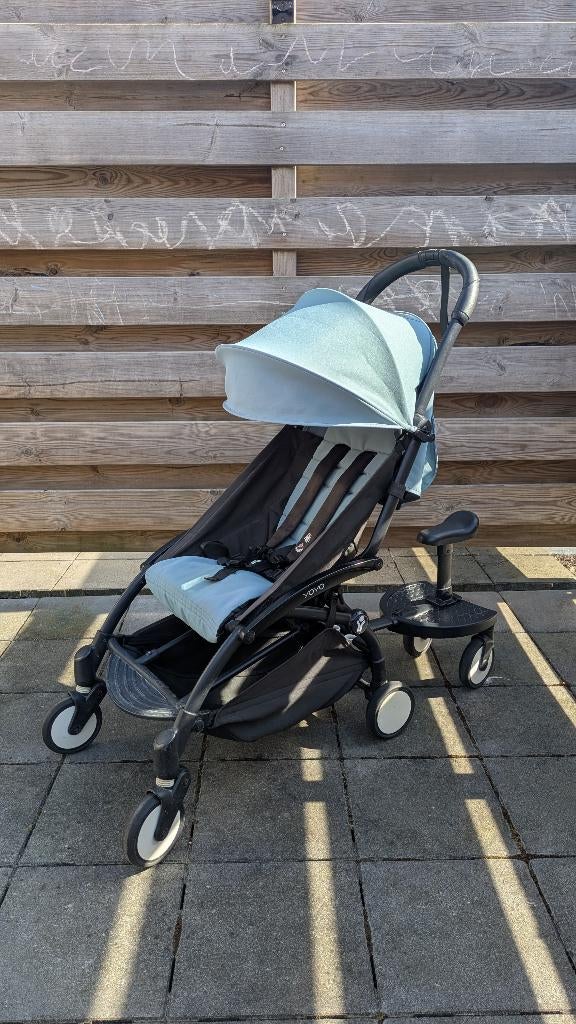 Yoyo Baby zen aqua inclusief plankje en draagriem, Kinderen en Baby's, Buggy's, Ophalen, Gebruikt, Overige merken, Verstelbare rugleuning