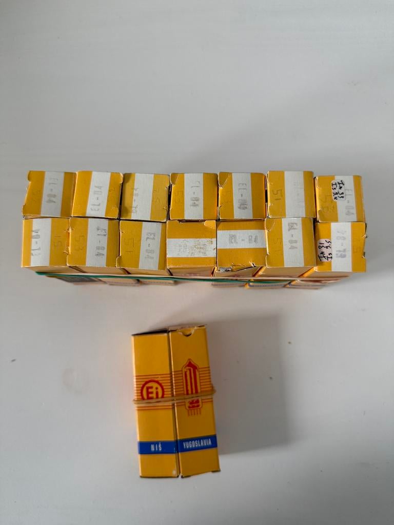 EL84 buizen van EI, NOS 8 paartjes en 2 kwartetten, Ophalen of Verzenden, Buis of Buizen