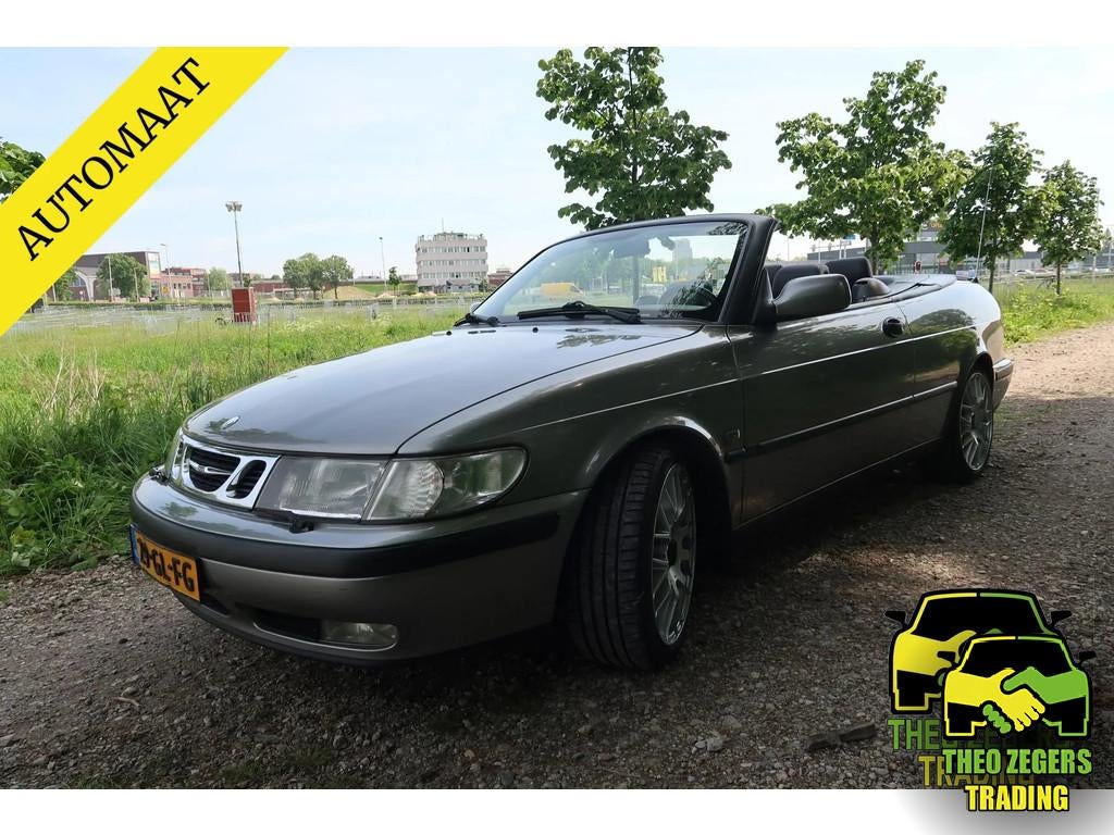 Saab 9-3 Cabrio 2.0t SE Design Edition (bj 2001, automaat), Automaat, Zwart, 4 stoelen, Zilver of Grijs