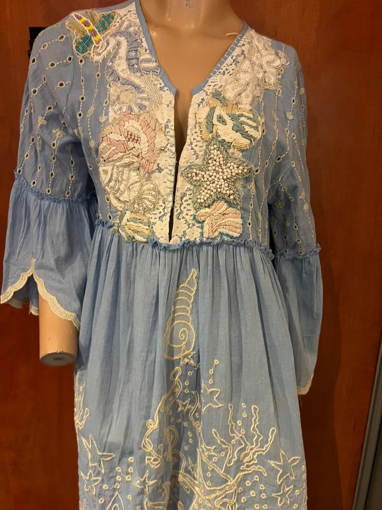 Antica Sartoria jurk met kralen maat xl nieuw met kaartjes, Kleding | Dames, F, Blauw, Maat 46/48 (XL) of groter, Nieuw