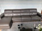 Lederen loungebank met elektrisch verstelbaar deel, Ophalen, Gebruikt, 300 cm of meer, Leer