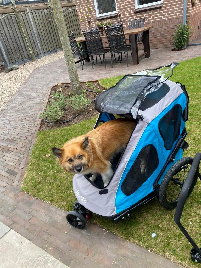 Opvouwbare buggie en fietskar van Pawhut ( tot 30 kilo, Dieren en Toebehoren, Ophalen of Verzenden, Zo goed als nieuw
