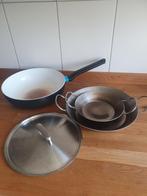 Diverse pannen, Huis en Inrichting, Keuken | Potten en Pannen, Ophalen of Verzenden, Gebruikt, Rvs, Pannenset