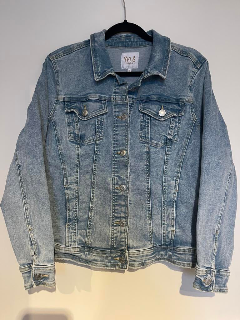 MS Mode stoer  super stretch spijkerjack maat 46, Kleding | Dames, Grote Maten, Ophalen of Verzenden, Zo goed als nieuw, Blauw