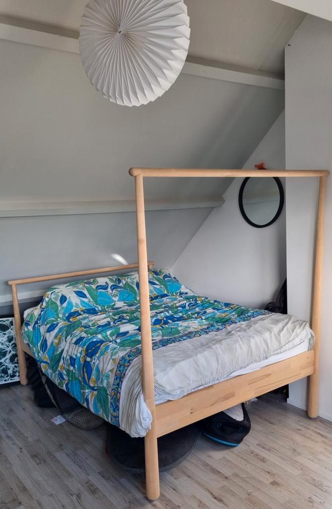 IKEA Gjora tweepersoonsbed met lattenbodem en matras, Huis en Inrichting, Slaapkamer | Bedden, Gebruikt, Tweepersoons, 160 cm