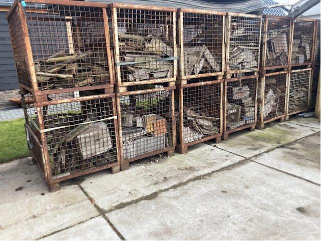 Stalen metalen gaas opslag inclusief Hout, Doe-het-zelf en Verbouw, Metalen, Gebruikt, Ophalen