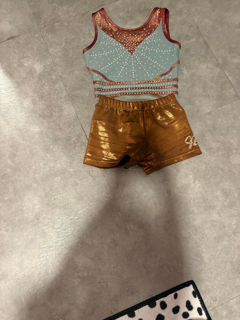 Turnpakje turnstar met broekje sparkle & dream, Sport en Fitness, Turnen, Kindermaat 122 t/m 140, Ophalen of Verzenden, Turnpak(je)