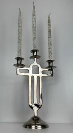 Vintage tripod driepoot tafel kandelaar staand chroom design, Antiek en Kunst, Ophalen of Verzenden, Overige materialen