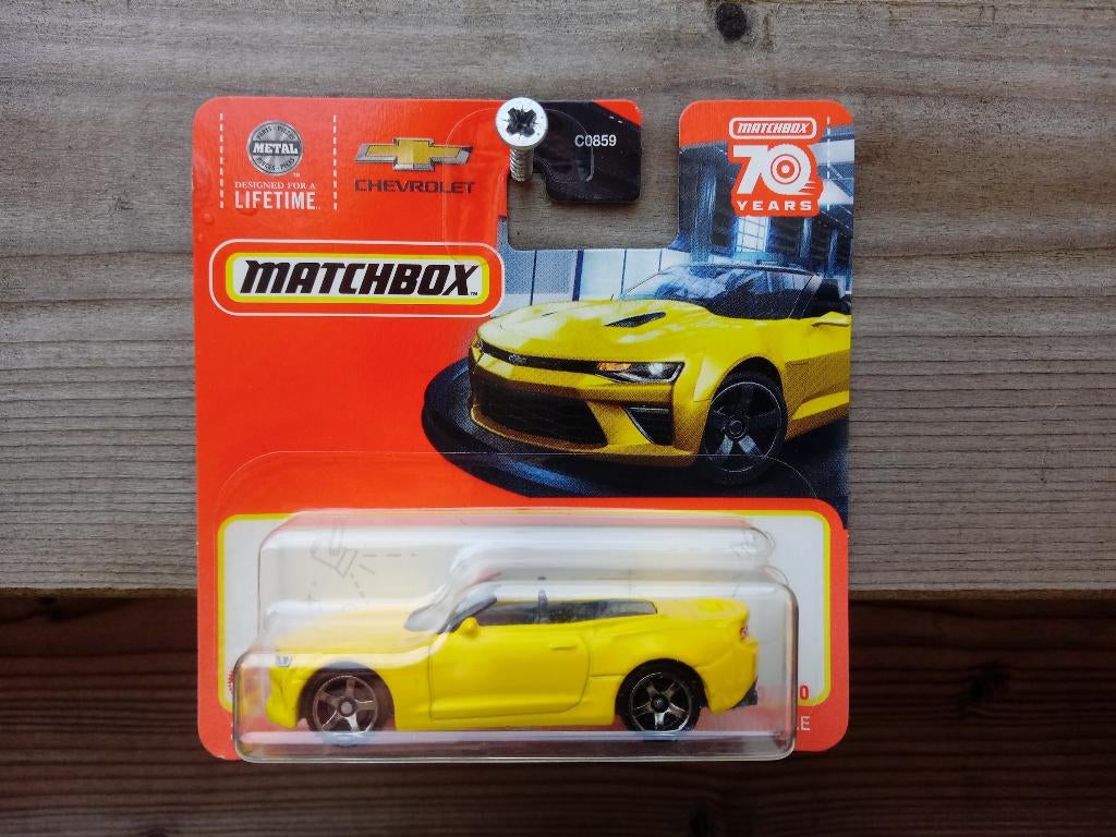 Chevrolet Camaro Convertible '16 Matchbox, Hobby en Vrije tijd, Modelauto's | Overige schalen, Ophalen, Nieuw, Auto