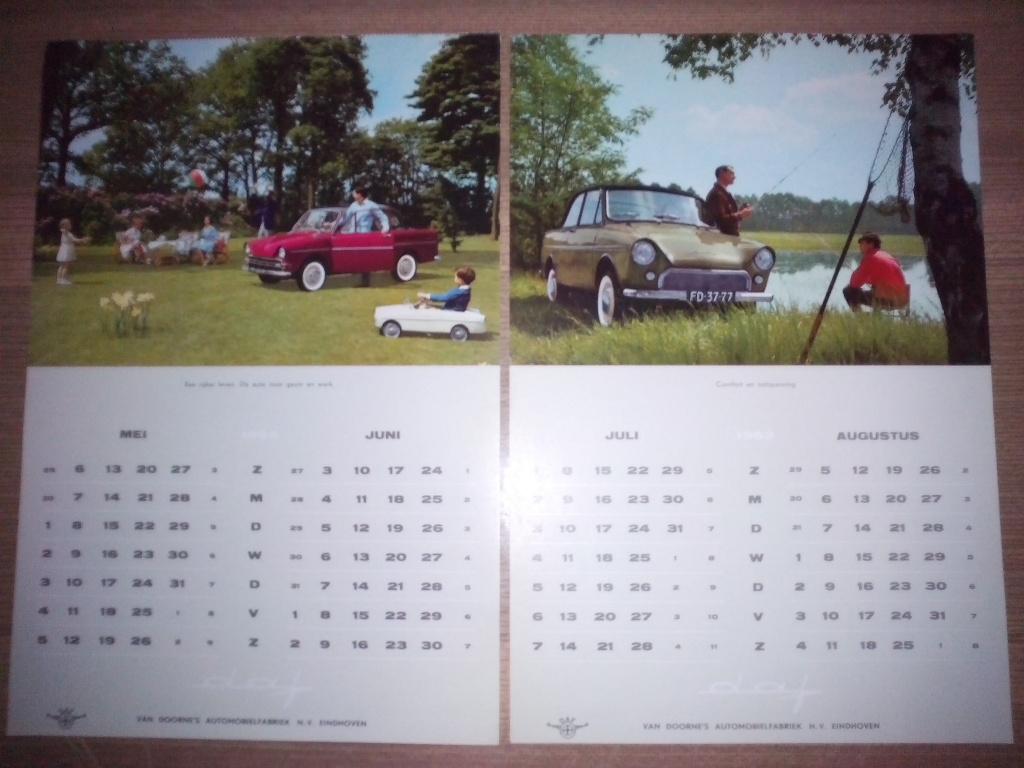 3x DAF posters van de DAF kalender 1962: DAF 600 en DAF 750, Ophalen of Verzenden, Nieuw, Overige merken