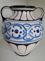 Scandinavische Art Nouveau Vaas - Handbeschilderd, Gebruikt, Blauw, Aardewerk of Porselein, Ophalen of Verzenden