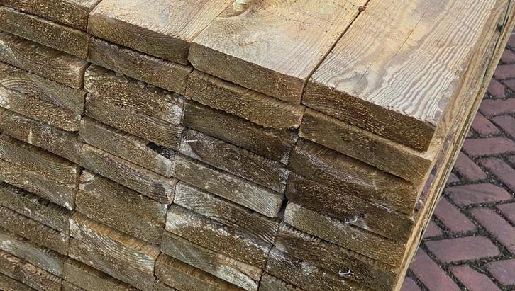 Geïmpregneerde Planken – Fijnbezaagd 2.5x10.0 cm, Tuin en Terras, Palen, Balken en Planken, Nieuw, Planken, 250 cm of meer, Ophalen