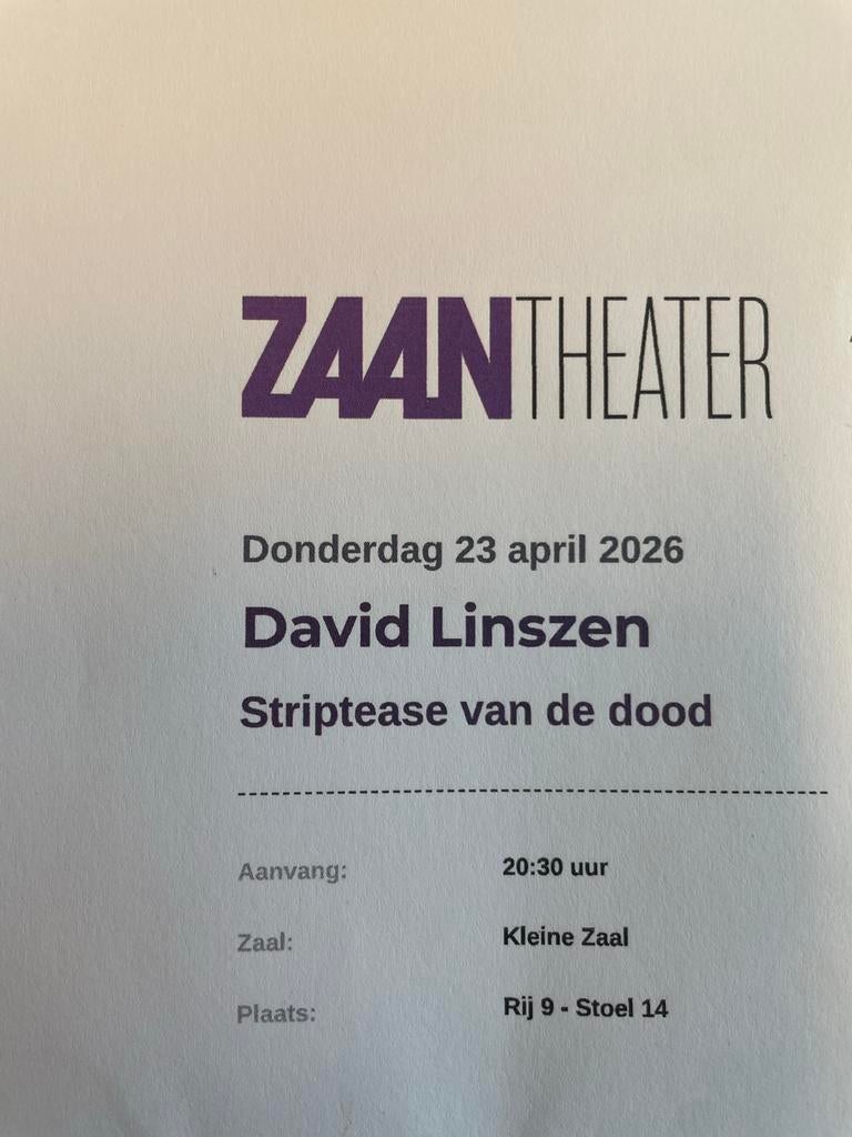 Cabaret, David Linszen, Tickets en Kaartjes, Theater | Cabaret en Komedie, Twee personen, April