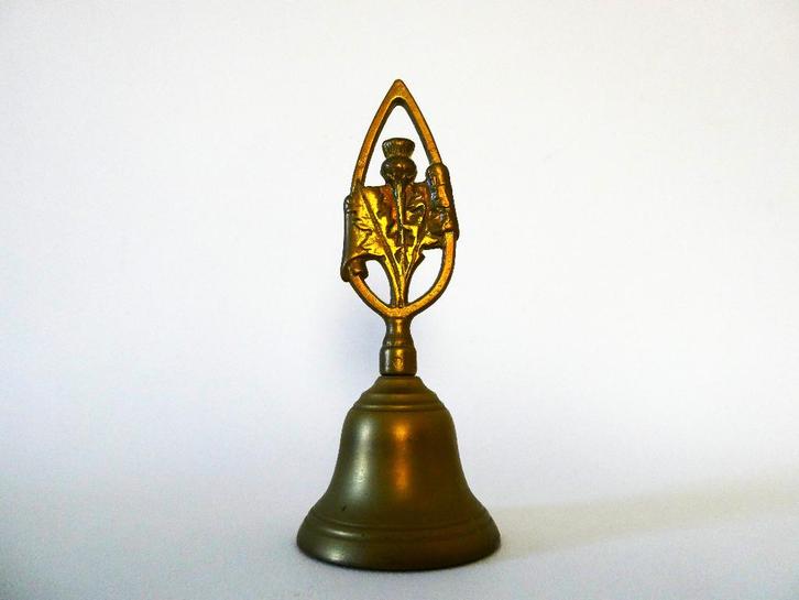 Tafelbel / handbel met als handgreep een vogel, Antiek en Kunst, Antiek | Koper en Brons, Ophalen of Verzenden