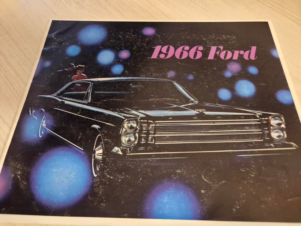 1966 Ford USA folder óók de Ford woody stationcar inclusief, Ophalen of Verzenden, Gelezen, Ford