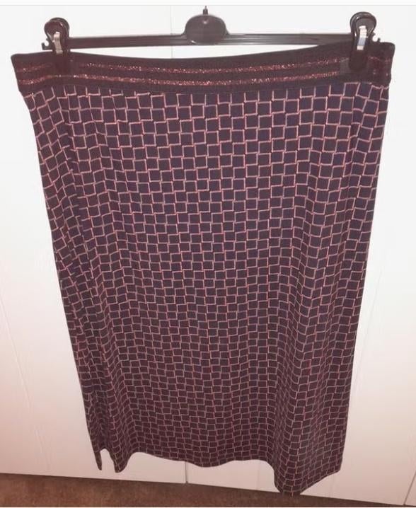 Cadadia Lange Rok Donkerblauw Maat 42, Blauw, Maat 42/44 (L), Ophalen of Verzenden, Zo goed als nieuw