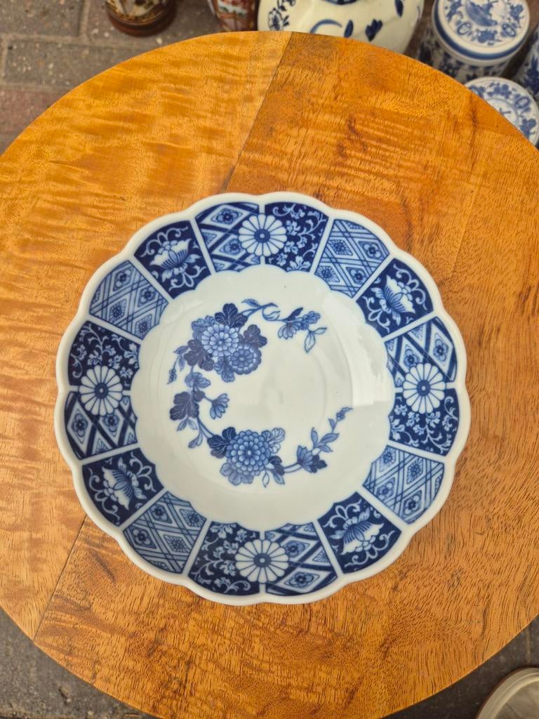 Vintage Japans Blauw Imari Schoteltje - 16cm, Antiek en Kunst, Ophalen of Verzenden