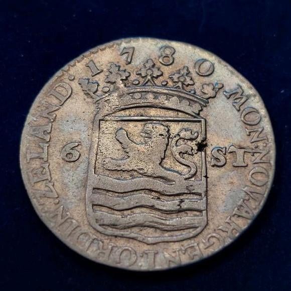 Scheepjes schelling zeeland 1780 mmt burcht, Ophalen of Verzenden, Vóór koninkrijk, Overige waardes