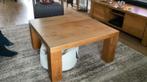Massief eiken salontafel, Huis en Inrichting, Ophalen, 50 tot 100 cm, Vierkant, Zo goed als nieuw