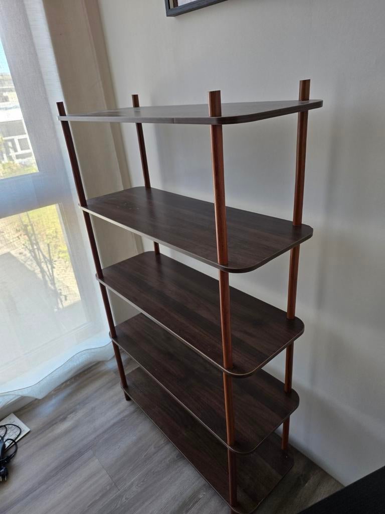 Modern Kastje met 4 Planken - Donkerbruin Houtlook, Ophalen, Met plank(en), 100 tot 150 cm, 50 tot 100 cm