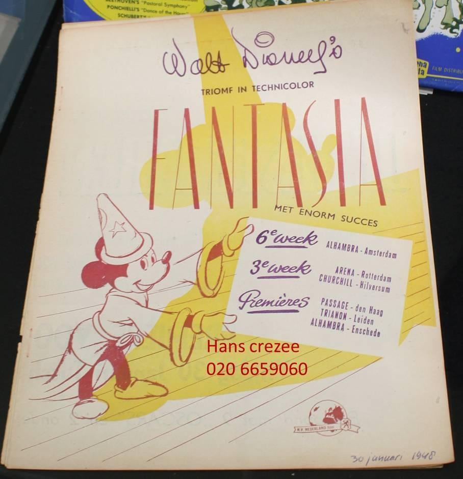 zoek folder Disney film fantasia triomf in technicolor 1947, Boeken, Gelezen, Folder, Walt Disney, Ophalen of Verzenden