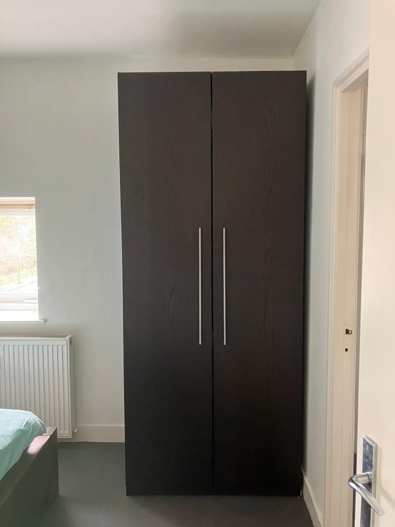 Pax kast zwart (8 of 9 mei ophalen), Gebruikt, 200 cm of meer, 50 tot 100 cm, Overige houtsoorten