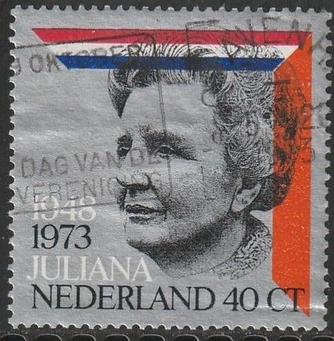 Nederland 1973 1036 Regeringsjubileum, Gest Den Haag, Postzegels en Munten, Postzegels | Nederland, Ophalen of Verzenden, Na 1940