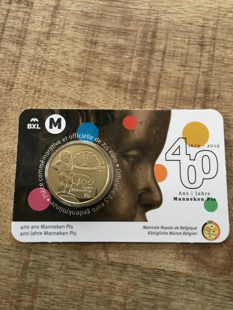 Coincard België 2.5 euro Manneken Pis, Ophalen of Verzenden, Overig, Losse munt