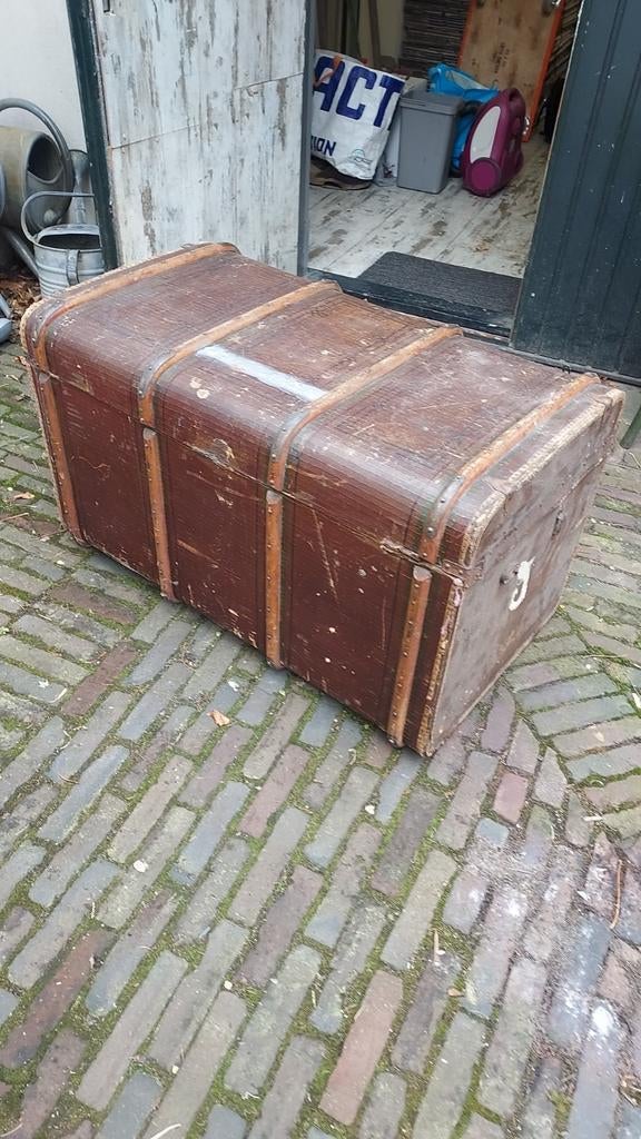 Oude houten kist, Antiek en Kunst, Ophalen of Verzenden