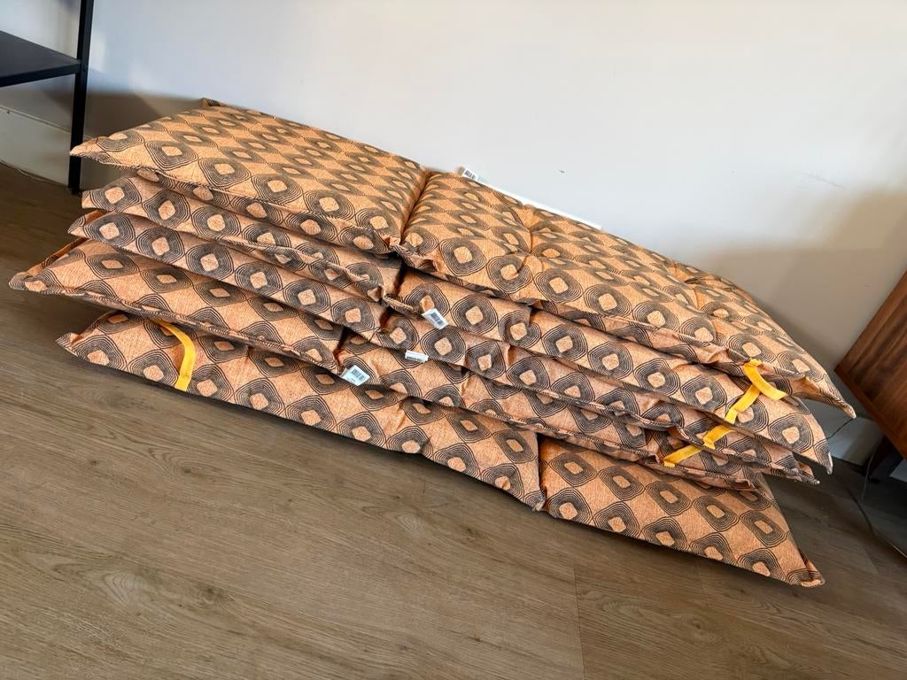 Okergele tuinkussens- 6 stuks, Ophalen, Zo goed als nieuw