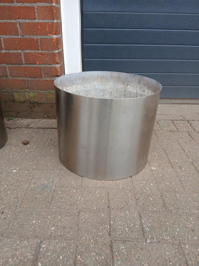 RVS bloempot / plantenbak, Tuin en Terras, Bloembakken en Plantenbakken, Ophalen